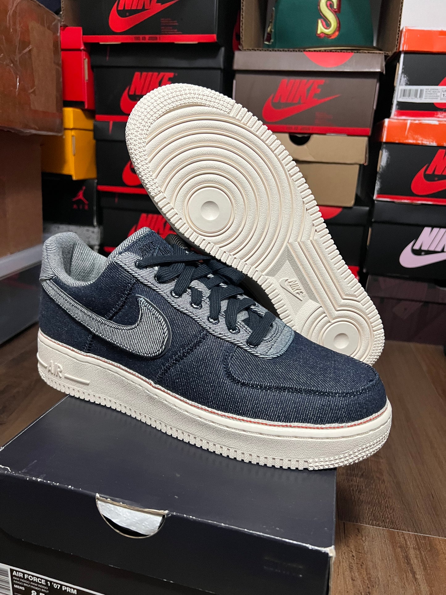 NIKE AIR FORCE 1 “RAW INDIGO”  SIZE 8.5